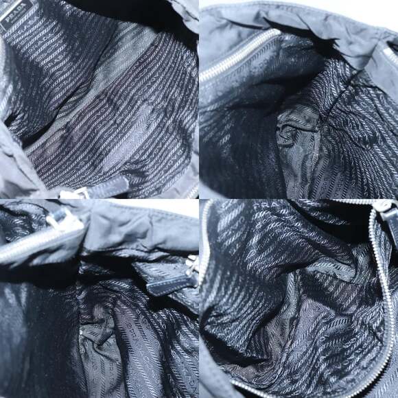 PRADA Tote Bag Nylon Black Silver - Picture 12 of 13